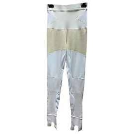 Leggings Céline Blanco Crema Algodón Poliamida 38 Blanco Crema