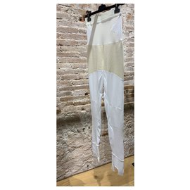 Céline-Pants, leggings-White,Cream