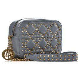 Bolsa Camera Dior Azul de Couro Azul