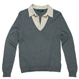 Blusa Ralph Lauren de seda e cashmere cinza Cinza