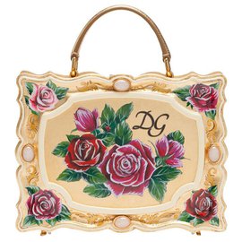 Dolce & Gabbana-Dolce Box bag in golden hand-painted wood Add to Wishlist €6.450-Golden