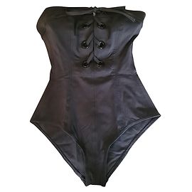 Maillot de bain une stück avec lacet sur le devant sans bretelles-vendu avec pochette ERES Schwarz