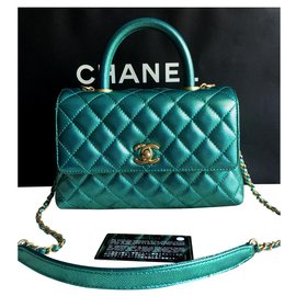 Sac Chanel Small Coco Handle Vert