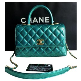 Chanel-Bolsa pequena Chanel Coco Handle-Verde