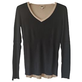 ALGODÃO DOLCE & GABBANA V-NEK JUMPER Preto