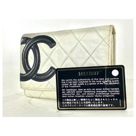 Chanel-Cambon Off-White Card Wallet Flap Quilted-Other