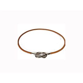 "Gargantilha ou pulseira de prata Hermès Infinity Loop" Marrom Prata