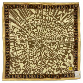 Fendi-Rare Vintage FF Monogram Logo Cotton Scarf-Other