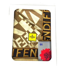 Fendi-Rare Vintage FF Monogram Logo Cotton Scarf-Other