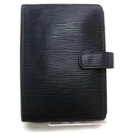Louis Vuitton-Medium Ring Black Epi Agenda MM Diary Cover-Other