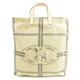 Fendi Selleria Horse Logo Tote Beige Otro