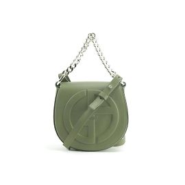 Giorgio Armani Crossbody de couro verde com aba de logotipo Outro