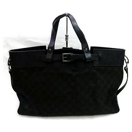 Gucci Sac cabas à boucle de ceinture Cabas monogramme noir GG Autre