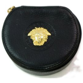 Versace Medusa Schmucketui Schwarzes Leder Geldbörse Andere