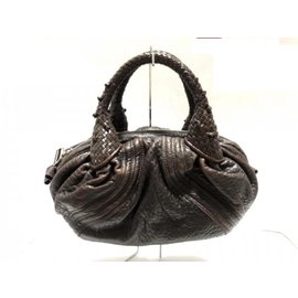 Fendi-Tiny Nano Mini Spy Hobo Brown Leather Woven-Other