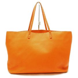 Fendi Romano Große Carla Selleria Orange Ledertasche Andere