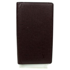 Louis Vuitton-Brazza Long Bifold Flap Wallet Bordeaux Taiga Leather-Other