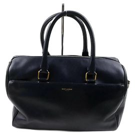 Saint Laurent 12 Borsone Hour in pelle blu navy Altro