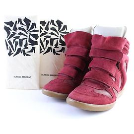Isabel Marant Bekett High Top en daim bordeaux sz 38 25m0315 Autre