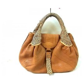 Fendi-Spy Hobo Woven Brown Leather-Other