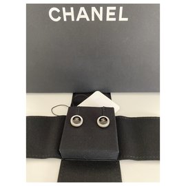 Chanel-Ohrringe-Schwarz,Gold hardware
