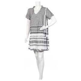 Cecilie Copenhagen Kleid Schwarz Weiß Baumwolle M Schwarz Weiß