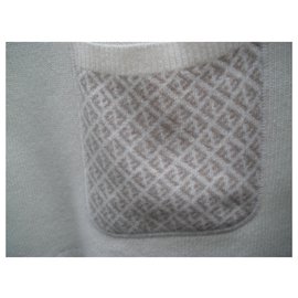Fendi-Coats, Outerwear-Eggshell