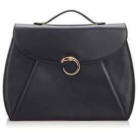 Cartella Cartier in pelle nera Panthere Nero