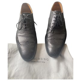Heschung-Sapatos de renda masculinos Heschung cit preto-Preto