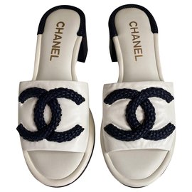 Chanel-Mules-White