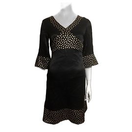 Diane Von Furstenberg Robe réédition vintage DvF à pois Noir Beige