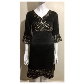 Diane Von Furstenberg-DvF vintage reissue dress with polkadots-Black,Beige
