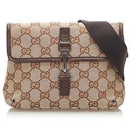 Gucci Brown GG Jackie Canvas Gürteltasche Braun Beige Dunkelbraun