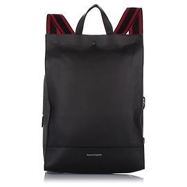 Alexander McQueen Mochila de cuero negro Negro