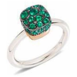 Anel Pomellato Nudo em ouro branco e esmeralda Verde