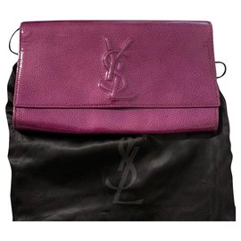 Yves Saint Laurent-Bolsa de couro roxo Belle de Jour Yves Saint Laurent-Ameixa