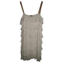 Joseph Leinenkleid im Charleston-Stil Weiß Roh