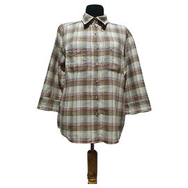 Camicia Mulberry in lino tartan Multicolore