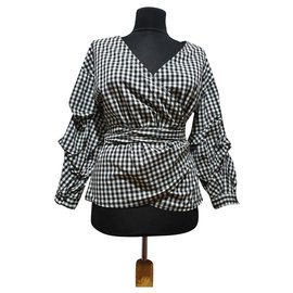 Hallhuber Black Gingham Top Black