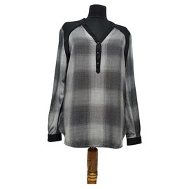 Camicetta Hugo Boss Arancione in seta e cotone Nero Multicolore Grigio