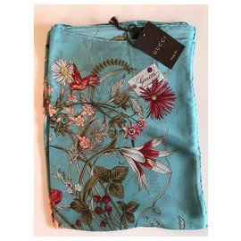 Gucci-Silk shawl-Turquoise