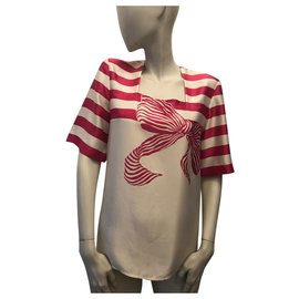 Louis Féraud Patterned top White Fuschia