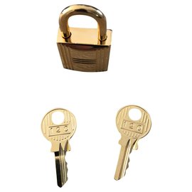 Hermès-Hermès golden steel padlock for Hermès Kelly birkin bag-Gold hardware