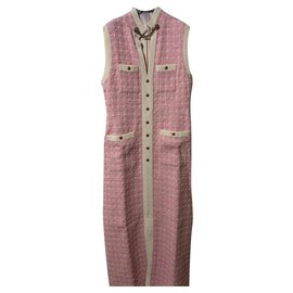 Vestido Gucci de tweed rosa y blanco Multicolor