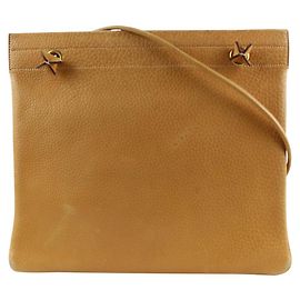 Hermès Brown Leder Aline MM flache Einkaufstasche Andere