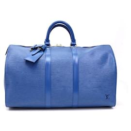 Louis Vuitton-Keepall de piel Epi Azul Toledo 50 Bolsa de lona-Otro