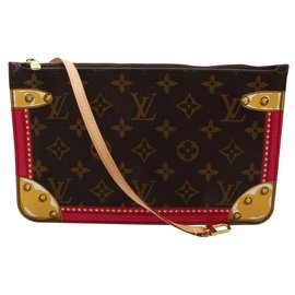 Louis Vuitton-Rare Summer Trunks Monogram Neverfull Pochette GM Wristlet Bag-Other