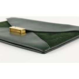 Céline Green Suede Diamond Envelope Clutch Bag 11cel1211 Other