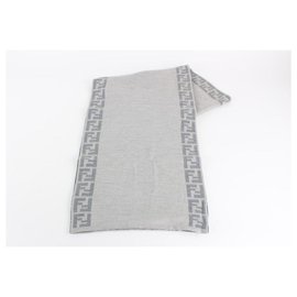 Fendi-Grey Monogram FF Scarf Shawl 9FF1215-Other