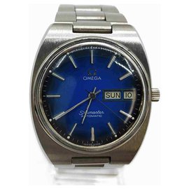 Omega-Silver x Blue Seamaster Day Date Watch-Other